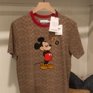 Disney x Coach Limited Edition Anniversary Embroidered Mickey Shirt XS ✨NWT✨👀